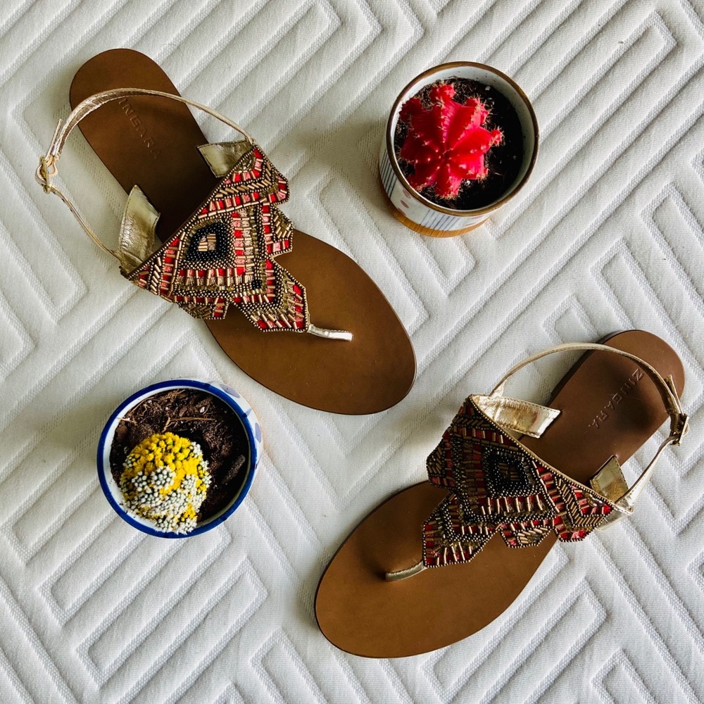 Zingara Hand Beaded Sandals